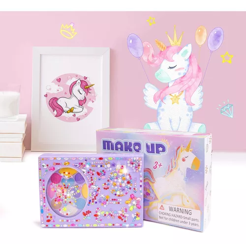 KIDCHEER Kit de maquillaje infantil para niñas, cosmético lavable real de  princesa a partir de 3 años, regalos de cumpleaños, juguetes de simulación