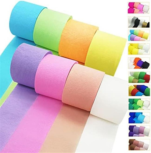 Serpentinas De Papel Crepé Para Macarrones En Colores Pastel