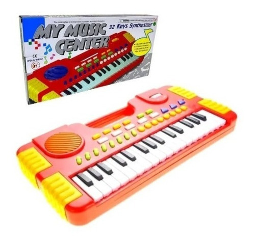 Piano musical con teclado, 8 sonidos y 32 teclas, juguete para niños, color rojo