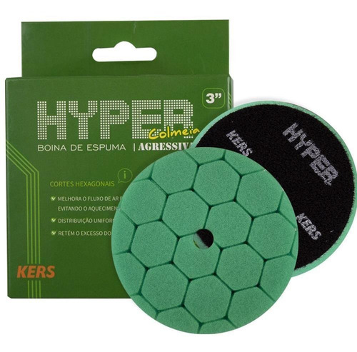 Boina De Espuma Verde Agressiva Corte Hyper 3 Polegadas Kers