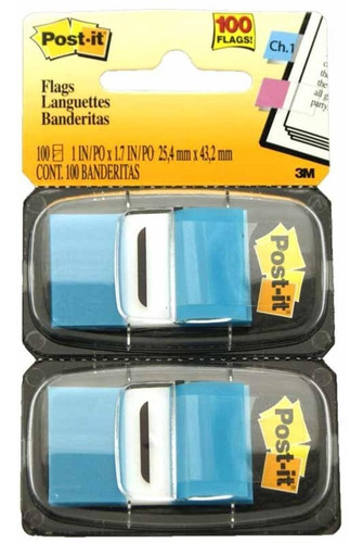 Bloco Adesivo Post-it 25x43 Flags Azul 100 Folhas 3494 3m