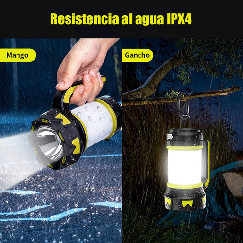 Luz De Camping Recargable Por Usb, Linterna Portátil