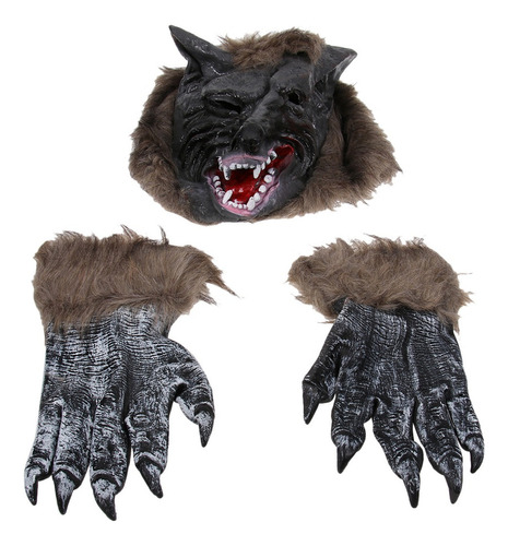 Halloween Cabeza De Lobo Garra Props Terrible Lobo Maquillaj