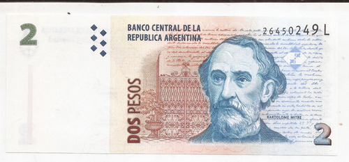 Billete 2 Pesos Sin Circular B. 3242 Marco Del Pont Fellner (Usado)