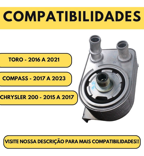 Resfriador De Óleo Fiat Toro 2.4 16v Flex At9 2016 2017 2018