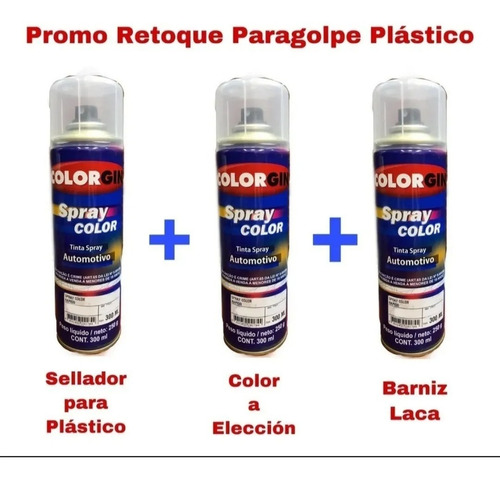 Aerosol Retoque Automotor Kit Piezas Plásticas Paragolpes