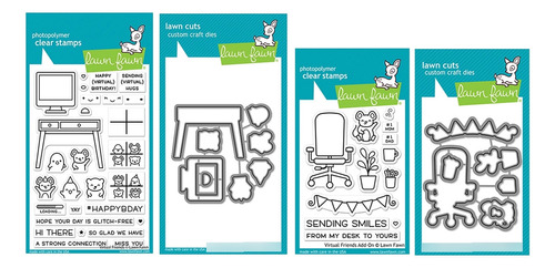 Lawn Fawn Virtual Friends Juego Sello Transparente 4.0 X 6.0