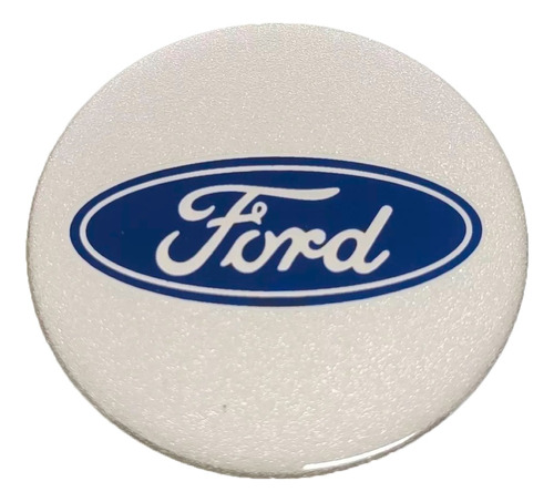 1 Emblema Poliester P/calota Ford Adesivo 51mm Prata