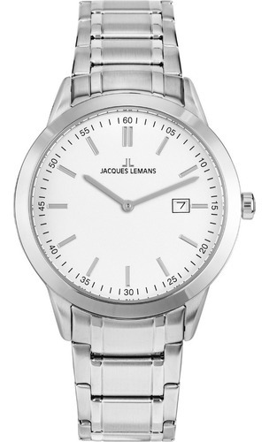 Reloj Jacques Lemans 1-2096b Color De La Correa Plateado Color Del Bisel Plateado Color Del Fondo Blanco