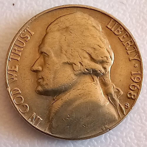 5 Cents (jefferson) 1968 S De Estados Unidos