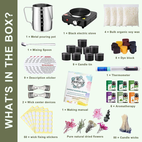 Fairyelf Kit Para Hacer Velas Con Fundidor De Cera Mmg