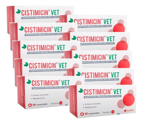 Kit 10 Cistimicin Vet Sup. Alimentar P/ Cães/cachorro  Gatos