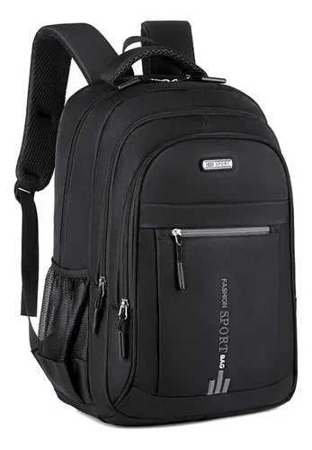 Mochila Ejecutiva Para Notebook Con Múltiples Compartimentos Negro Liso