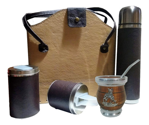 Set Matero Cartera Kit Completo Marrón Claro Mate Sabio