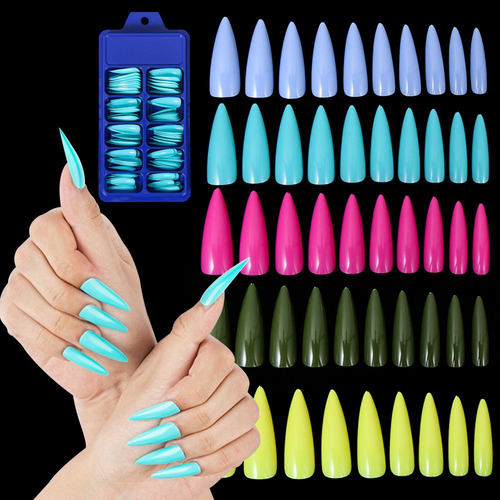 Dicas De Unhas Postiças De Estilete Comprido Diy, Unhas Post