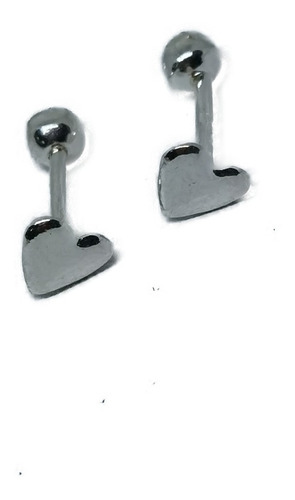 Aretes De Corazon Mini 3 Mm De Plata 925+broquel Bb1