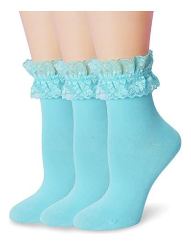 Viviki - Calcetines Tobilleros Con Volantes De Encaje Para M