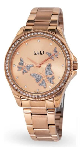 Reloj Qyq C224j815y Para Mujer Dorado Original