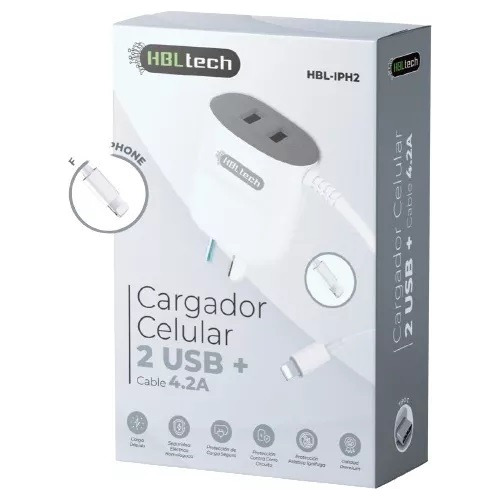 Cargador Compatible Con iPhone Carga Rápida Hbl Tech 4.2a