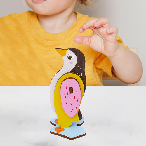 Animal Puzzle Toy Diy Animal Model Toy Insert Pingüino