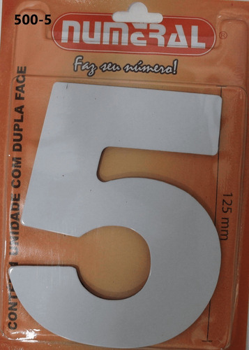 Numeral Residencial Dupla Face Branco Autocolante 125mm