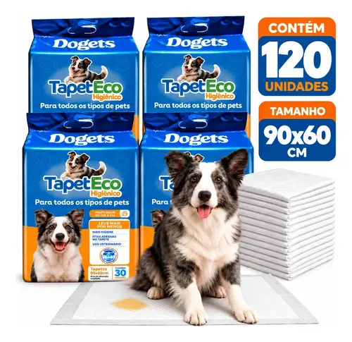 Tapete Higiênico Para Cães Tapete Higiênico Descartável 90x60 120 Unidades Grande Tapete Higiênico Para Cachorro Tapete Pet