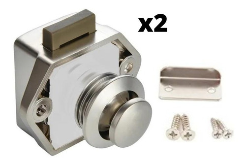 Cerradura Tirador Niquelado Push Lock Motor-home! X2