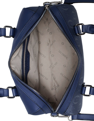 Bolsa Satchel Olimba De Mujer De Moda Amplia Grande 88522 Azul Lisa Oro