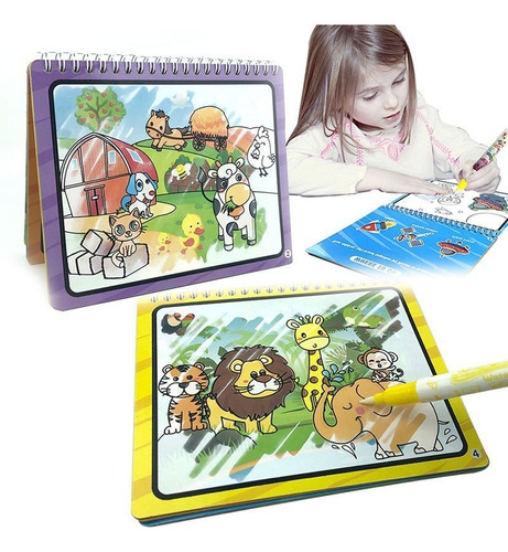 Pizarron Mágica Libro Dibujo Agua Graffiti Niños Regalo 6pcs