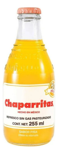 10 Pza Refresco Sin Gas Chaparritas De Piña De 255 Ml