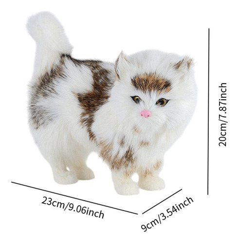 Simulación Gato Estatuilla Gato Felpa Juguete Lindo Marrón