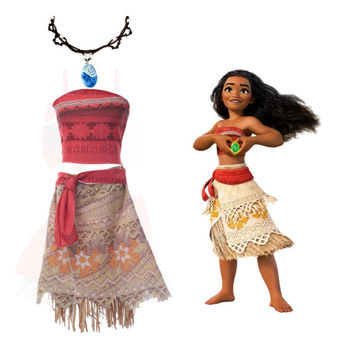 3pcs/set Disfraces De Cosplay Traje De Princesa Moana Falda .