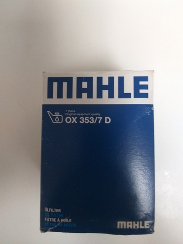 Filtro De Aceite Bmw  X6 Nuevo  Mahle Ox 353/7d