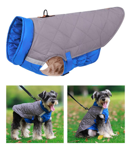 Chaleco De Invierno Para Perros, Abrigo Ligero A Gris Azul