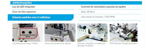 Overlock Base Cilíndrica 148mm,gola Em Anel,jack-fr09