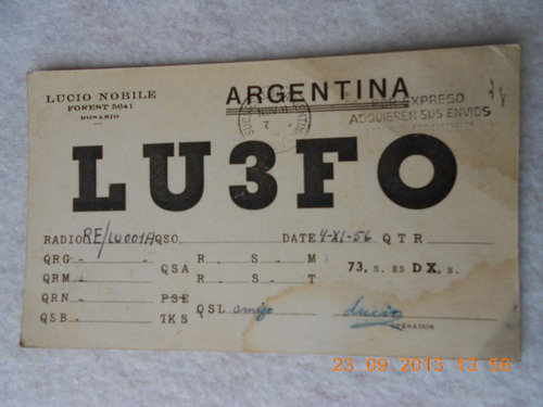 Postal Y Sello Postal Radio Aficionado De Rosario 1956