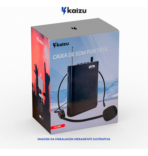 Kit Aparelho Amplificador Professor Voz Alta Megafone Potente Sala De Aula Palestra Bivolt Kaizu