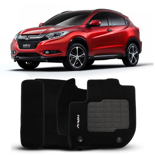 Tapete Hr-v 2015 15 Carpete Preto Logo Bordado Hrv Hr V