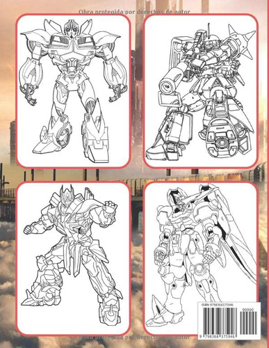 Robots Libro De Colorear: Mechas, Robots De Combate, Cyborgs