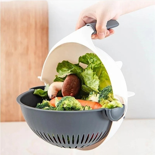 Imagen 8 de 9 de Cortador Picador Vegetales 9 En 1 Mandolina Con Colador Bowl