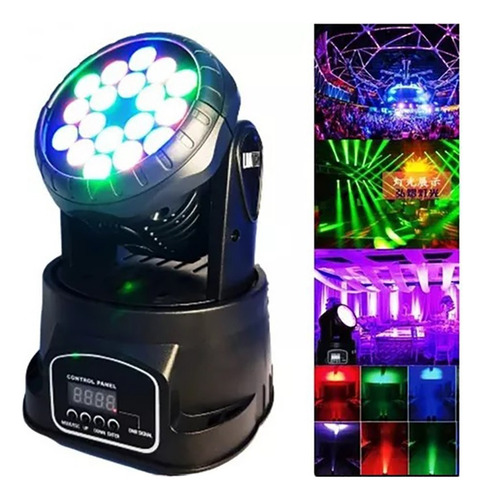 Luz Cabeza Móvil Robótico 18x3w Led Rgb Fiesta Disco