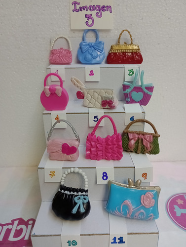 Barbie Muñeca Accesorios Bolsos Bolsas Maleta Mochila (Usado)