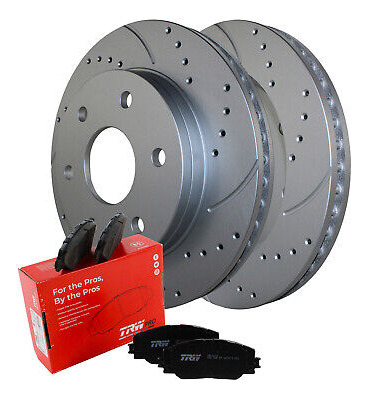Front Brake Kit 305mm Drilled Rotors Trw Metallic Pads F Lld