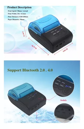 Impresora Termica Portátil 58mm Bluetooth - Lycaios POS