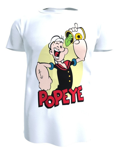 Polera Diseño Popeye, Unisex Poliester
