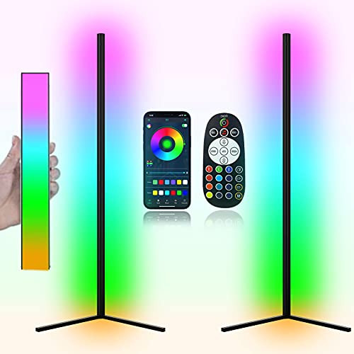 Pack De 2 Lámparas De Piso Led Rgb Esquina