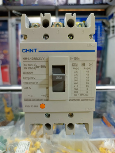 Breaker Industrial Chint Nm1-125s 3x80a 800v 42/20ka220/480v