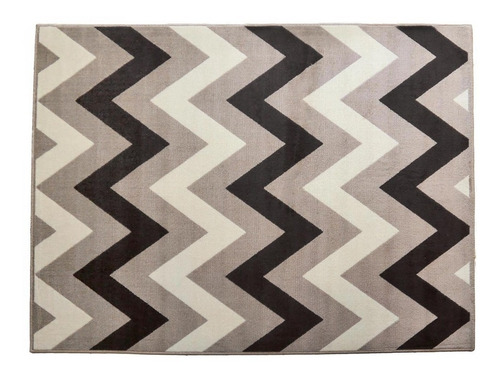Imagen 3 de 7 de Alfombra Carpeta 150x200 Zig Zag Nordica Escandinava Tierra