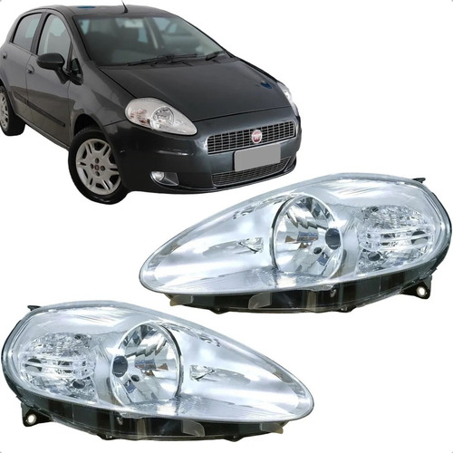 Par Farol Fiat Punto 2007 2008 2009 10 2011 2012 Cromado