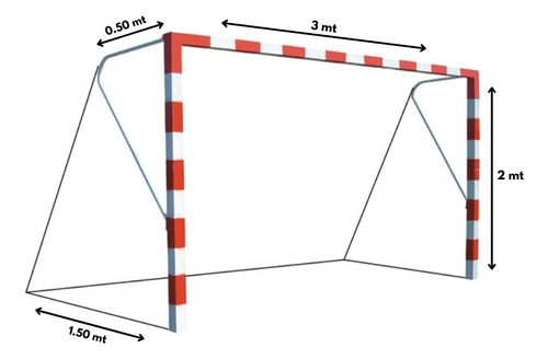 Juego Redes Papi Fútbol 3 Mm Hhb 3.00x2.00x0.50x1.50